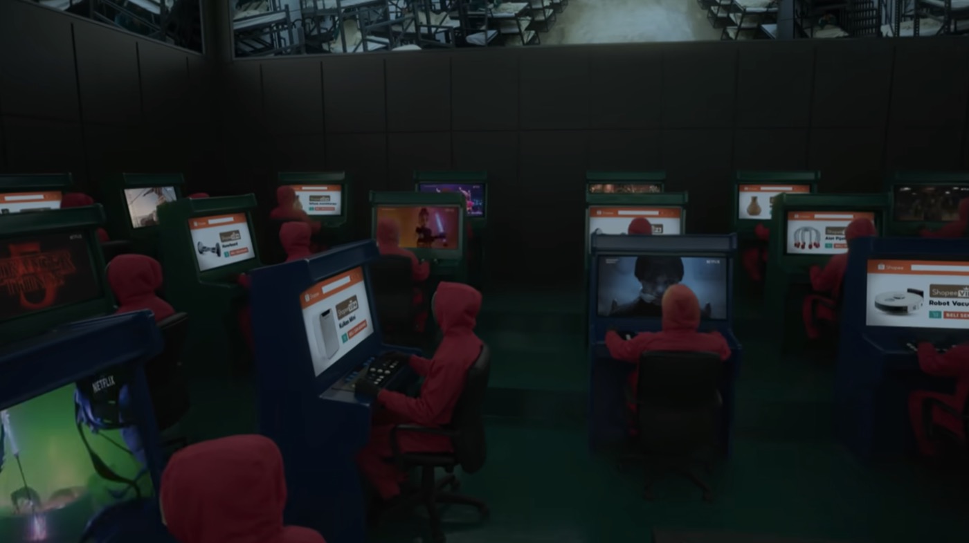 ShopeeVIP+ x Netflix campaign — product screens shown alongside Netflix content
